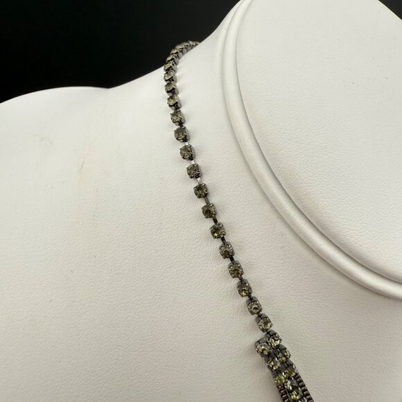 Christinas Collection Crystal Rhinestone Y Necklace With Braided Tassel Accent - Picture 4 of 9